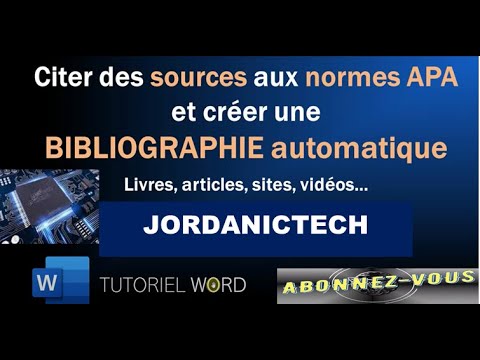 Créer Une BIBLIOGRAPHIE Automatique Sur Dans WORD 2023 #word - YouTube