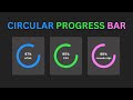 How To Make Animated Circular Progress Bar Using HTML CSS & JavaScript  | SVG Skills Progress Bar