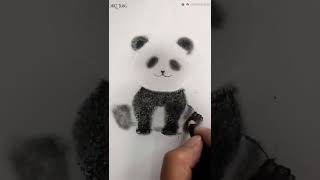 Cute Panda 🐼 Charcoal Drawing #shorts #charcoal #charcoaldrawing #panda #drawing