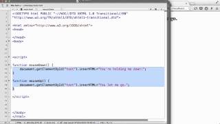 JavaScript - 28. onmousedown, onmouseup, and onfocus