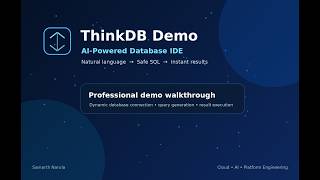 ThinkDB Demo | AI-Powered Database IDE to Query Data in Plain English