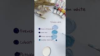 Comparing blue colors - color mixing for beginners 💙+🤍=? #short #shorts #colormixing #satisfying