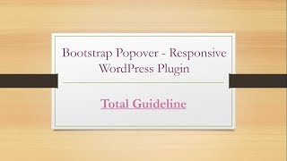 Bootstrap Popover - Responsive WordPress Plugin