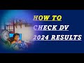 HOW TO CHECK DV 2024  RESULTS CORRECTLY