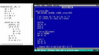CGA Graphics Programming: Midpoint Circle Algorithm (first octant)