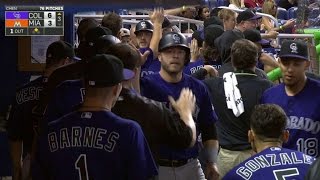 COL@MIA: Rockies jump in front on Hundley's double