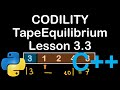 Tape Equilibrium in Python and C++ Codility Lesson 3