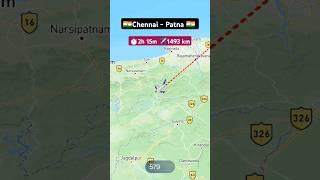 chennai to Patna ✈️ flight route explore live #aviation #flight #explore #excelbytesized #airways