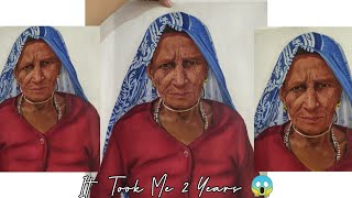 why this painting took me 2 years to complete 🤔 || STORY || ❤ || painting of my grandmother