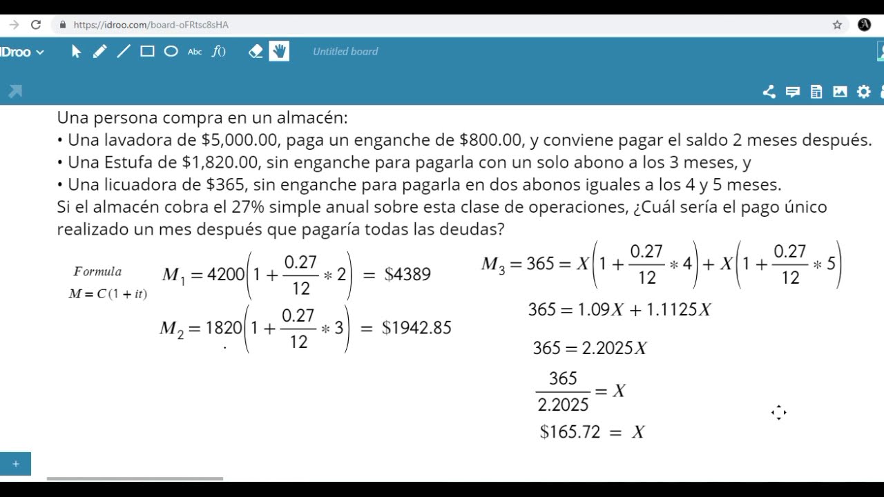 Ecuaciones De Valor Equivalente En Interés Simple - YouTube