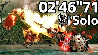 【MHR:SB】激昂ラージャン 非火事場 ガンランスソロ 02'46\