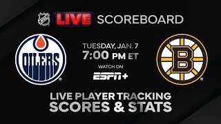 LIVE - Edmonton Oilers vs. Boston Bruins | Scoreboard + NHL EDGE Stats