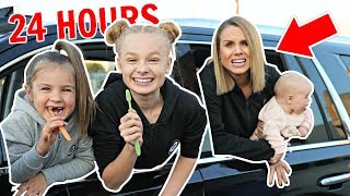 24 HOUR OVERNIGHT in CAR CHALLENGE with BABY in USA! | Family Fizz