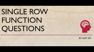 SQL Single Row Function Practice Questions | CBSE Informatics Practices Class 12