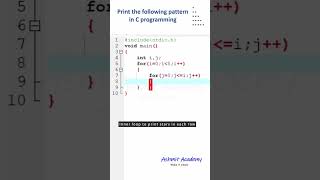 Print a Right-Angled Triangle Pattern in C | C Programming Tutorial #cprogramming #coding