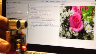 Webduino - 用 JS 控制超音波傳感器，改變圖片大小