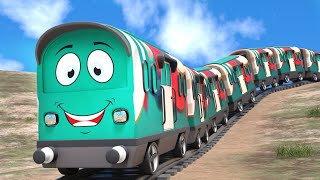 The big man knocked down the Train 😡 - Lego Funny Cartoon - Choo choo train kids videos