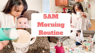 5AM PRODUCTIVE MOM MORNING ROUTINE 2020 | MOM OF INFANT AND TODDLER | WORKING MOM MORNING ROUTINE