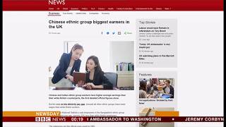 Earnings of different ethnic groups in the UK - BBC News - 10th July 2019