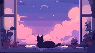 Peaceful night on the rooftop with my cat • Lofi Hip Hop Mix 🐾 Chill Beats To Relax / Study To