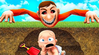 Baby is BURIED ALIVE to Escape Evil Daddy!!