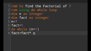 basic program to find the Factorial using do while loop