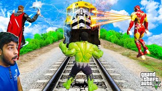CAN SUPERHEROS STOP THE TRAIN in GTA 5🤔? Gta 5 tamil | Superheros vs Train Challenge | Gta tamilan