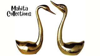 Brass Showpiece Duck Pair Statue 6.668kg