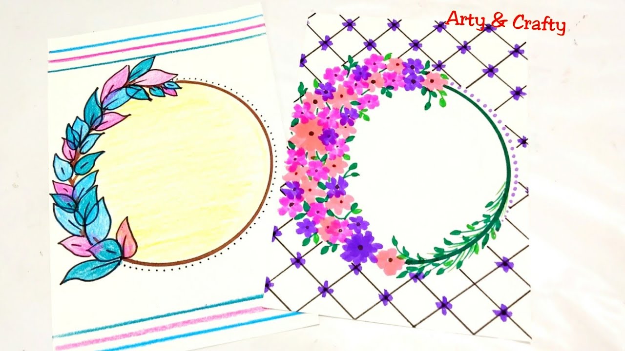 Front Page Design | Border Design On Paper | Easy Borders | Border For ...