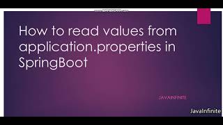 How to read values from application.properties in SpringBoot