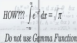 Gaussian integral Solved | DO NOT USE GAMMA FUNCTION