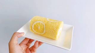 [MM's cafe] Easy Lemon roll cake เค้กโรลเลม่อน #หม้ออบลมร้อน ง่าย สวย อร่อย!! ส่วนผสมเค้กแค่4อย่าง!!