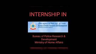 Internship in Bureau of Police Research and Development | BPRD | Legal Jobs in India | #shorts