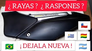 Sacar rayas arañazos raspones plasticos motos