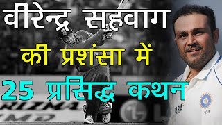 वीरेन्द्र सहवाग की प्रशंसा में कहे गए 25 कथन  Virender Sehwag Praise Quotes in Hindi