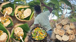 Back to basic cooking baked dumpling with steam fish beach front cooking