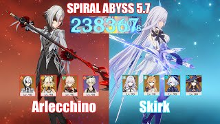 C0 Arlecchino & C0 Skirk | Spiral Abyss 5.7 | Genshin Impact