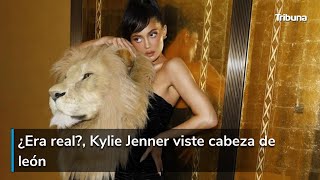 Kylie Jenner posó con cabeza de león en su vestido (ocurrió durante la semana de moda en Paris)