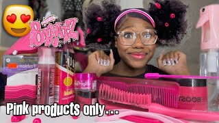 Doing my Natural hair with Only PINK products ~BRAT DOLL STYLE!