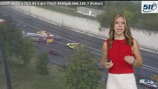 TRAFFIC: I-75 slowdowns into Midtown Atlanta after wreck