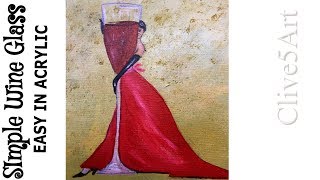 Wine glass fun Acrylic painting for beginners, Acrylic painting,clive5art