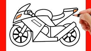 How to draw a bike for kids , toddlers | easy motor bike | sports bike colour, drawing & painting