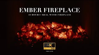 EMBER FIREPLACE (4K UHD) | Crackling Fire - 10 Hours - Nature Sleep Sounds & Relaxation #fireplace