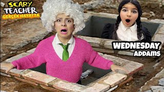 EVDEN KAÇIŞ KÖTÜ KIZ WEDNESDAY ADDAMS GERÇEK HAYATTA SCARY TEACHER DELİ ÖĞRETMEN