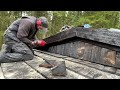 roofing the off grid cabin start to finish from rafters to bargeboards