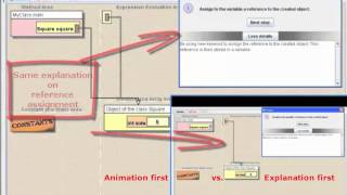 Explanation first and animation first in Jeliot 3