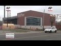 Crews erected barricades Saturday around the building where a grand jury has been considering whethe