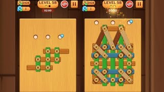 Screw Puzzle: Wood Nut \u0026 Bolt - Level 58