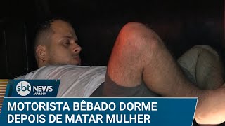 Motorista embriagado dorme na viatura após atropelar e matar mulher | #SBTNews (26/02/25)