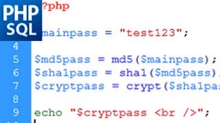 PHP Tutorial: Password Encryption with MD5, SHA1, and Crypt -HD-